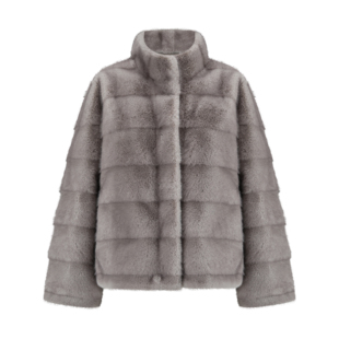 Soft Luxe Faux Mink Jacket 宝石绒感横排立领环保皮草外套