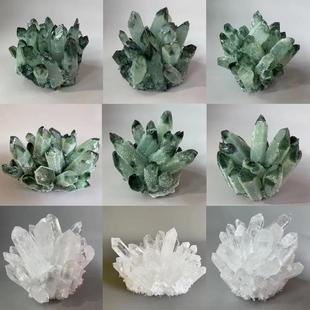 純天然綠水晶擺件書桌軟裝 掌柜推薦 飾品樣板房擺設(shè)水晶簇白水晶簇