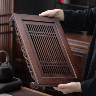 茶盘家用 小型简约储水功夫茶具轻奢排水茶海 新中式 竹制沥水茶台