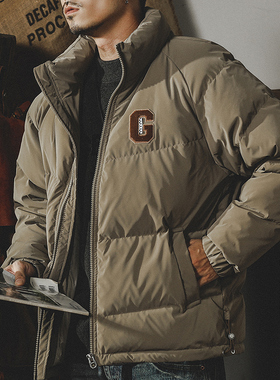 美式复古90白鸭绒新国标羽绒服男款潮牌宽松潮流加厚男士冬季外套