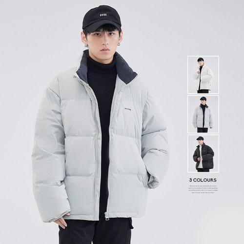 HomePanda立领羽绒服男士冬季新款情侣鸭绒保暖加厚面包服外套潮