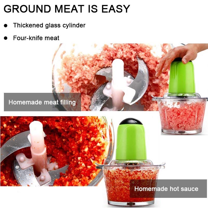 2L Vegetable Ckhopper Electric Meat Chopper Grinder Multifun