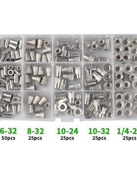 150 Pcsd Mulit Size Aluminum Alloy Rivnut Flat Head Rivet In