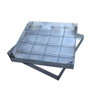 井盖不锈钢隐形方形304不锈钢井盖定制市政污水铺W砖下沉井盖沙式