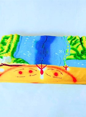 34019板块构造及地表形态模型 中学地理科学地质U地壳运动教学仪