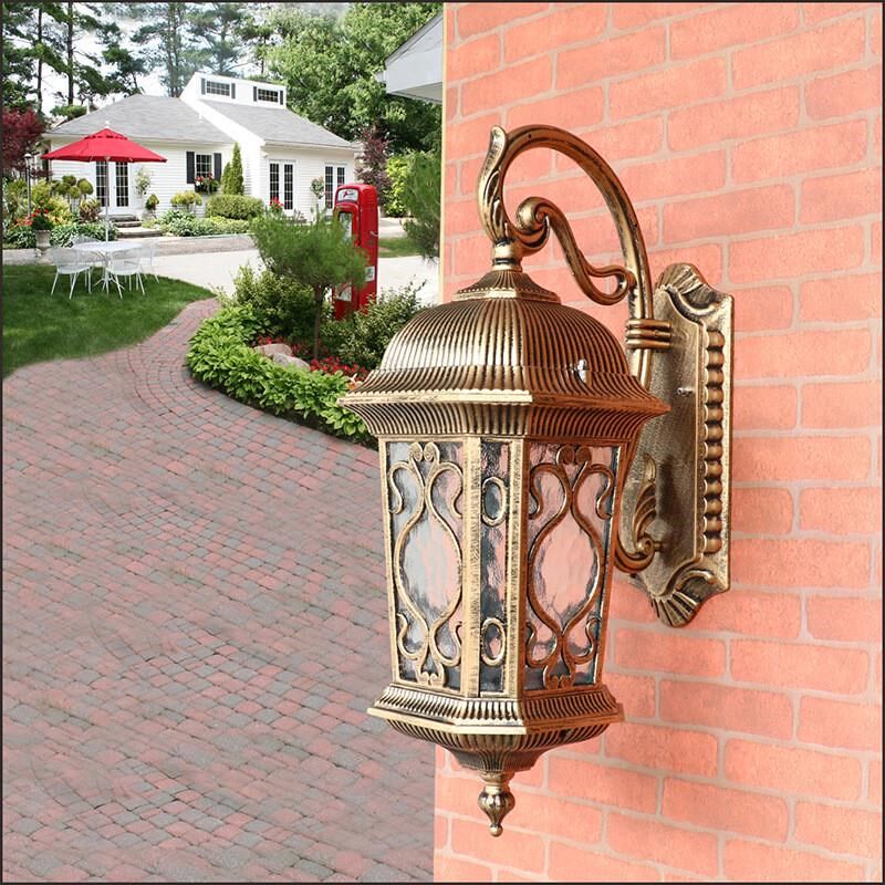 太阳能壁灯中式家用n户外室外露台墙壁花园别墅防水led庭院灯超亮