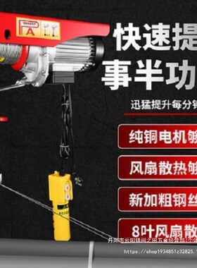 微型电动葫芦2g20V家用小型吊机1/0.5吨卷扬提升机绞盘升降起重机