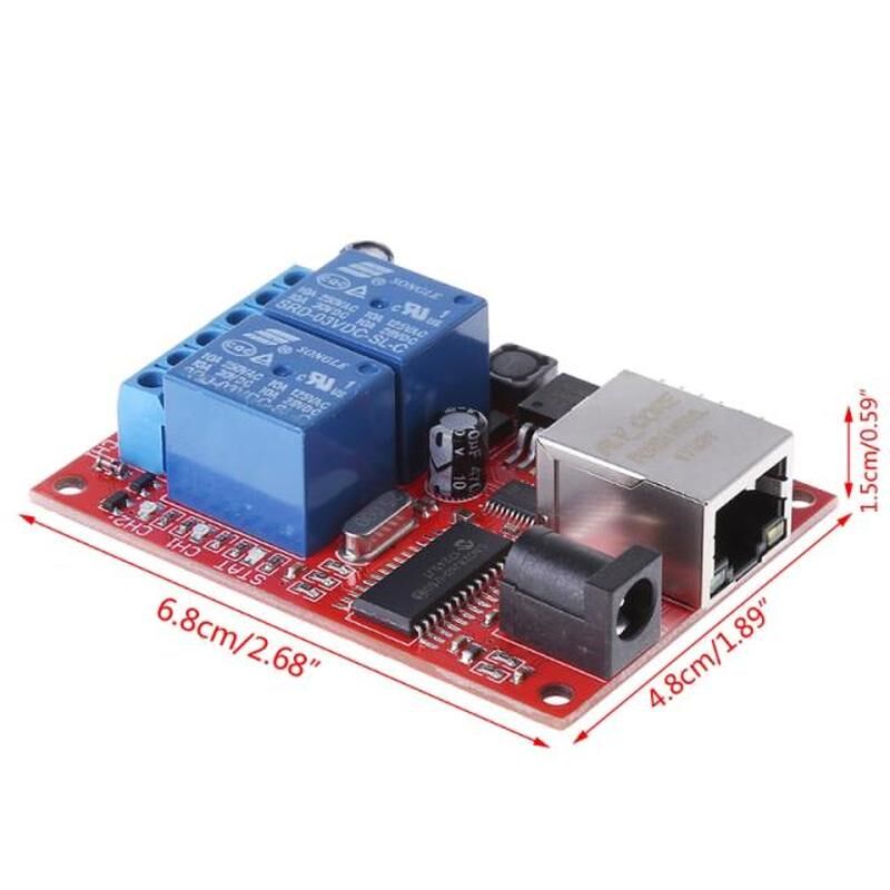 LAN Etherneti 2 Way Relay Board Delay Switch TCP/UDP Control