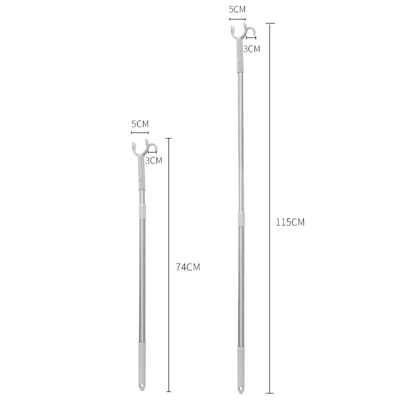 撑衣杆晾衣杆叉丫可伸缩家用铝杆C叉头宿舍加长挑挂取衣叉杆晾衣