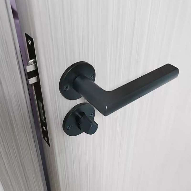 门锁静音卧室室内门把手s木门锁锁具家用房门锁房间分体黑色58锁