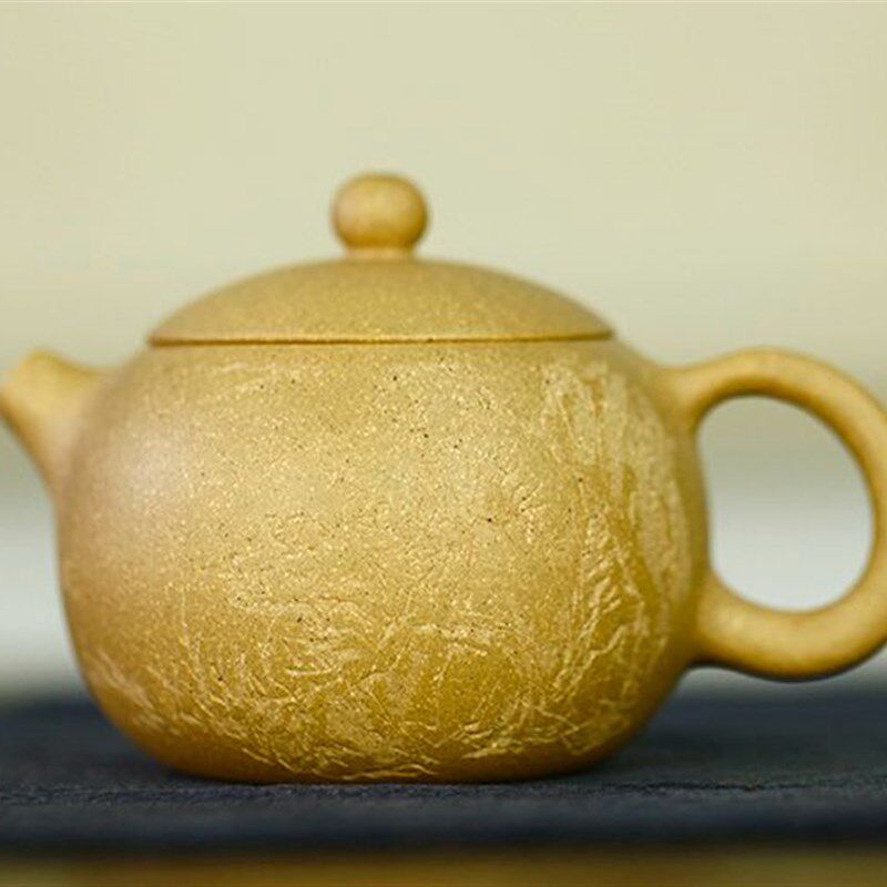 任淦庭传人史美强全手工山水西施壶黄色段泥风R景图泡茶壶仅一把