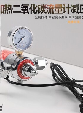 电加热二氧化e碳减压器YQT-731LR36v110v220v流量计减压阀co2表