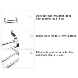 Towel Bar KitJchen Double Shelf Retractable Storage Layer