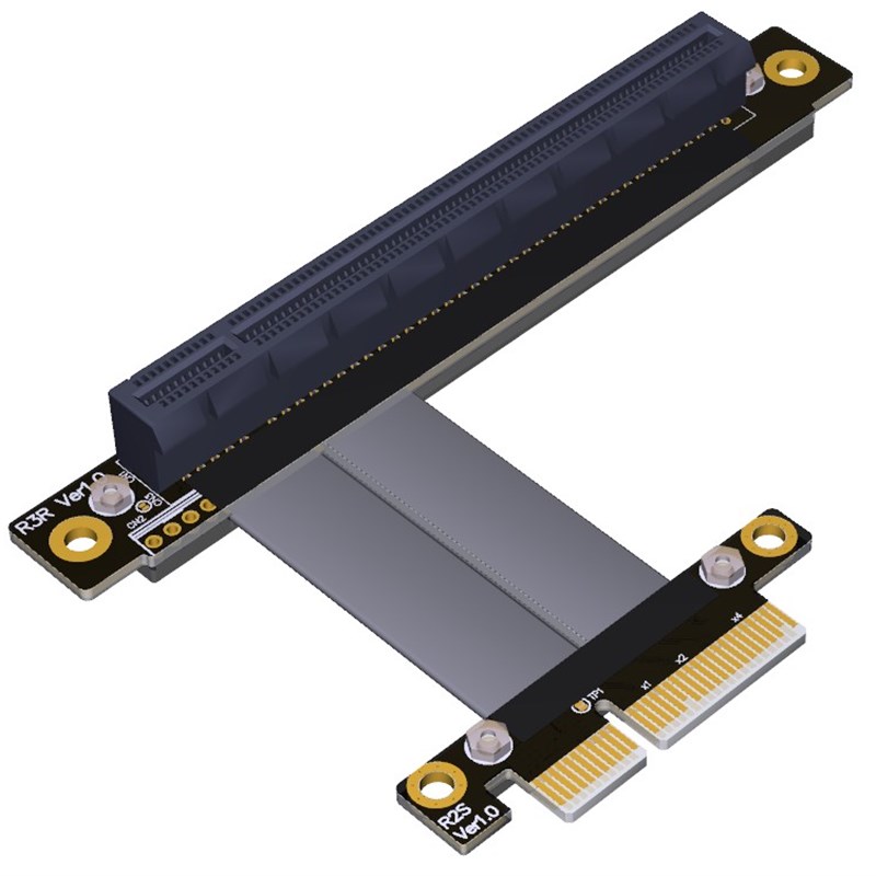 PCI-E x4延长线转接线 x16 v16x 4x PCIe3.0高速T稳定 可转向加长