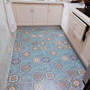 瓷砖防水阳台耐磨地板贴贴纸防滑地中海厨房仿古地贴自粘地砖其他