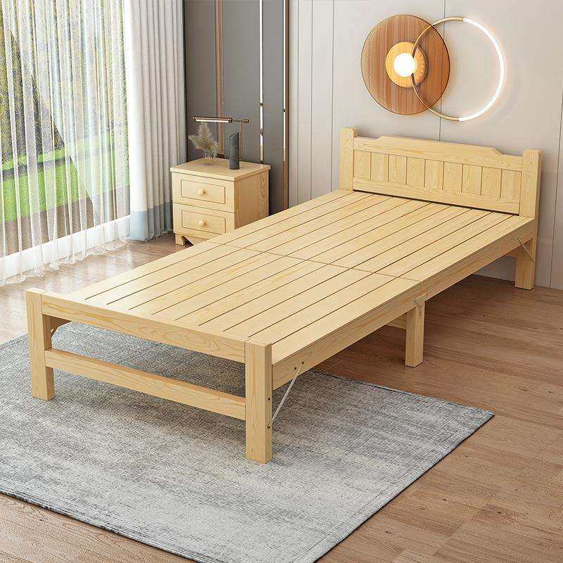 A12折叠床午休单人床家用简易实木床1米5经济型双人床办公室1米2