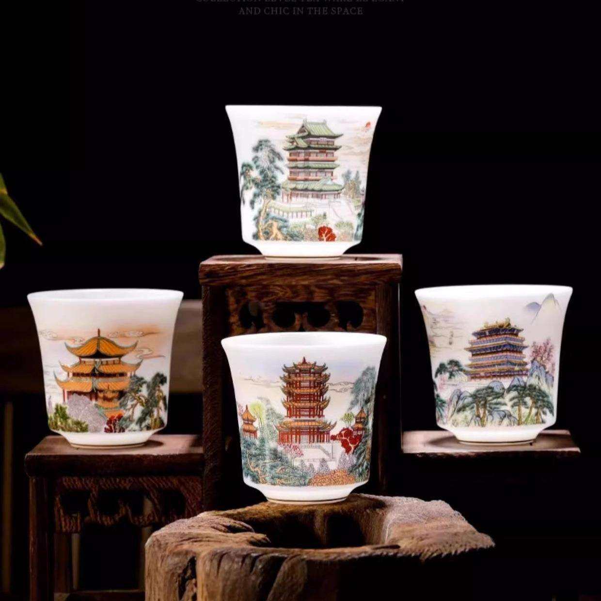 德鼎羊脂玉白瓷四大名楼茶杯家用高档茶具个人杯滕王阁品茗主人杯,玩具/童车/益智/积木/模型,其它,淘宝优惠券,粉丝福利购,淘宝优惠卷