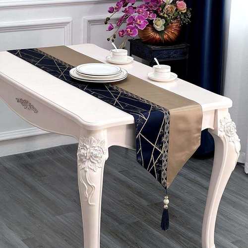 亚马逊美式现代花边拼接桌旗茶几餐桌咖啡厅桌布装饰布桌旗床尾巾