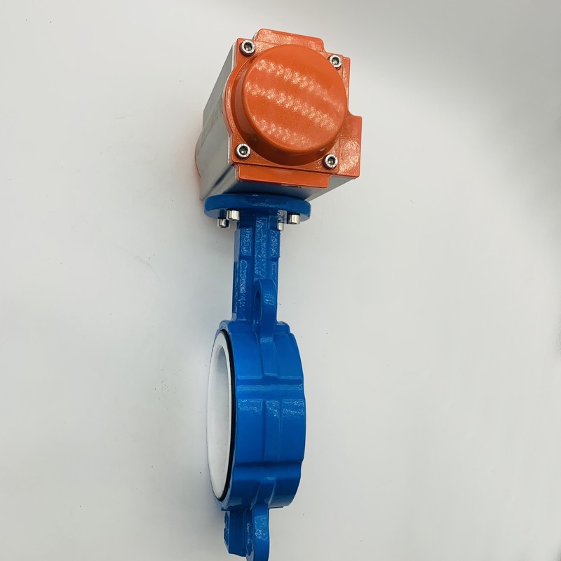 气动蝶阀D671F-16Q四氟对夹式软密封快速切断阀 DN80 100 200 300