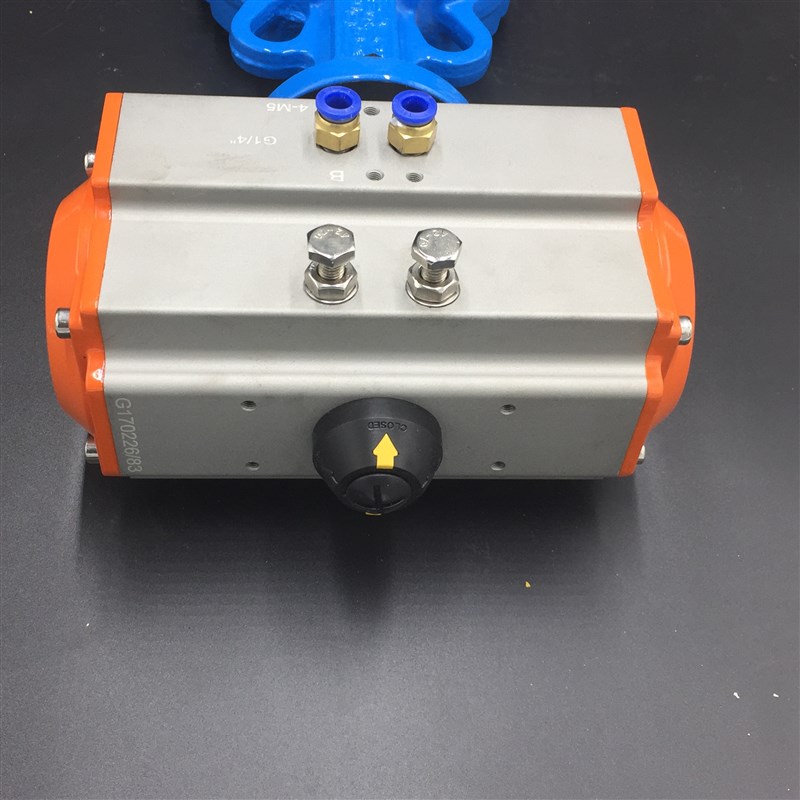 气动304板四氟对夹式蝶阀D671F-16ZB3DN100耐腐蚀耐温