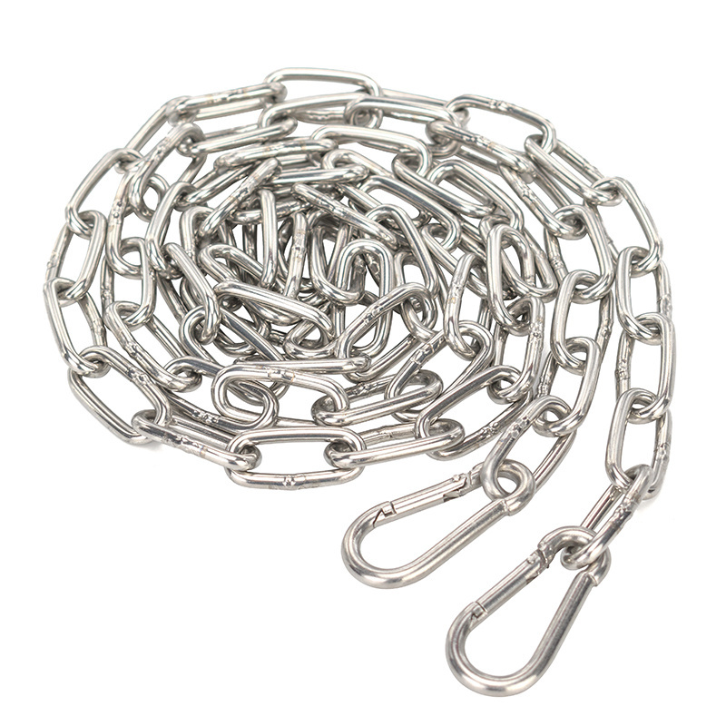 不锈钢晾衣杆免打孔室内外防风晾衣绳链条挂晒衣服被子防滑链条