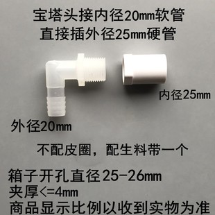鱼缸过滤盒配件周转箱过滤器进水接头进水管直角宝塔头滴流盒上滤