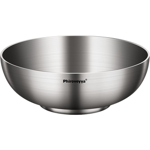 食品级304不锈钢大碗带盖吃饭碗家用汤碗日式拉面碗面馆专用套装