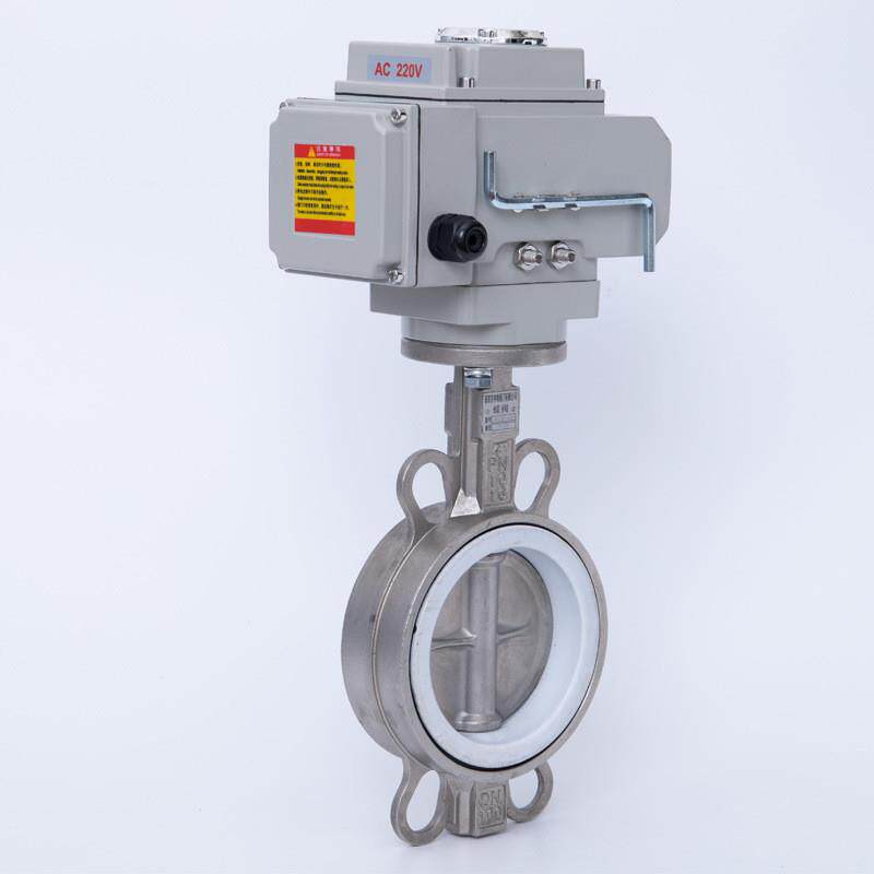 d971x-16p电动蝶阀不锈钢304四氟对夹式开关控制调节阀dn40-3