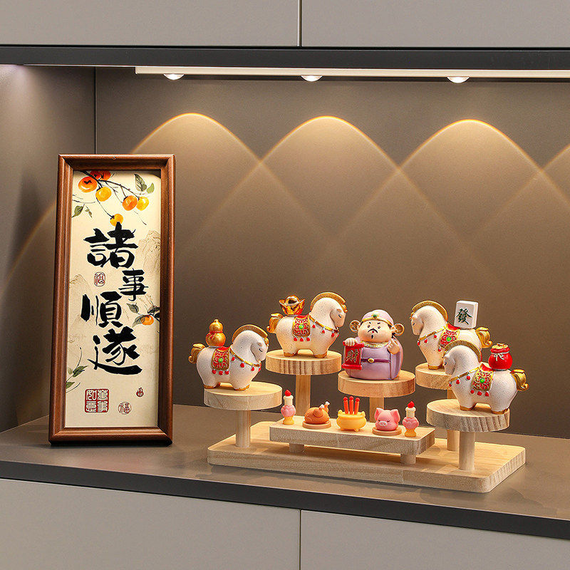 马年吉祥物马上有钱玄关招财摆件财神客厅桌面装饰品新房乔迁礼物