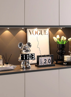 德国玄关摆件入户客厅家居暴力熊装饰品钥匙餐边收纳柜柜乔迁礼物