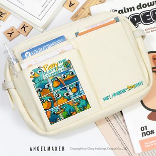 飞哥与小佛密探阿泰周边鸭嘴兽泰瑞动漫卡通帆布笔袋文具袋收纳包