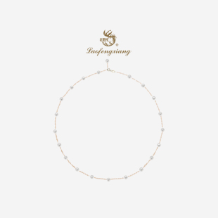 老凤祥淡水珍珠满天星项链18k金2025新款 轻奢小众锁骨链礼物 爆款