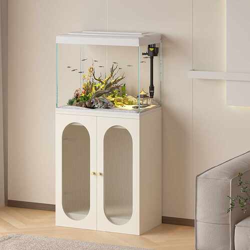 新款鱼缸轻奢客厅中小型家用金鱼缸造景水族箱带柜子过滤器25一体