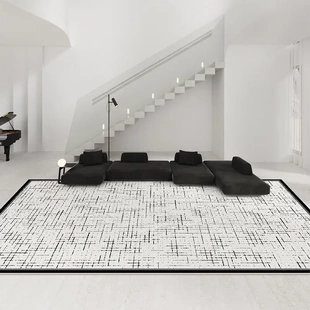 微瑕疵地毯 小香风黑白防水客厅圈绒床边毯新款简约卧室地毯全铺