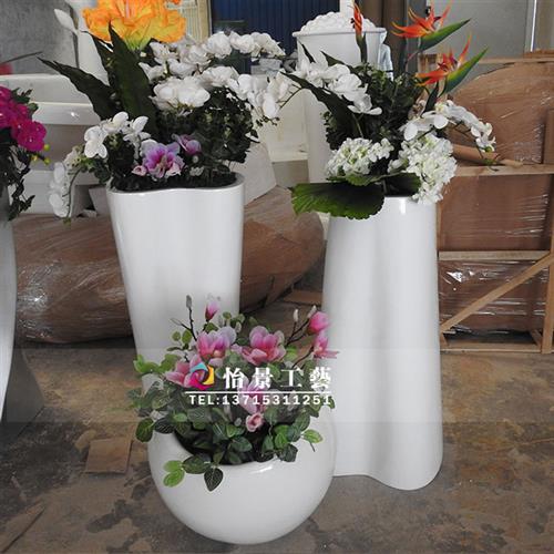 玻璃钢组合花盆白色组合花盆美陈摆件商场酒店美陈花盆摆件