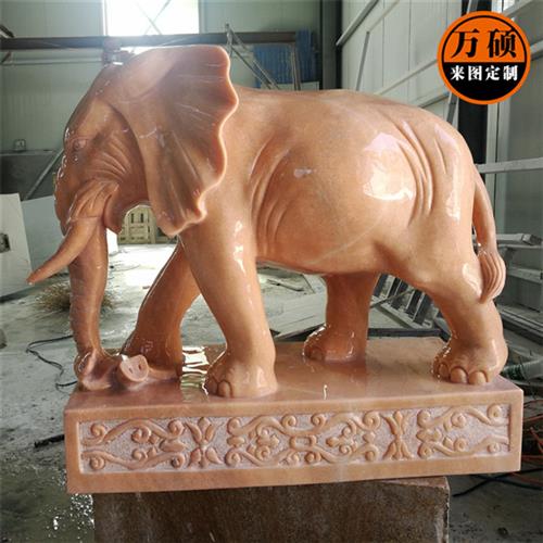 曲阳动物石雕汉白玉石雕景区酒店大门吉祥象石材雕塑装饰小品摆件