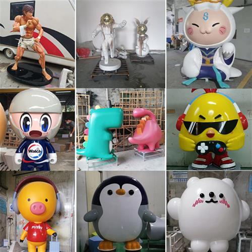 玻璃钢雕塑户外打卡商场装饰卡通动漫网红大型公仔摆件工艺品定制