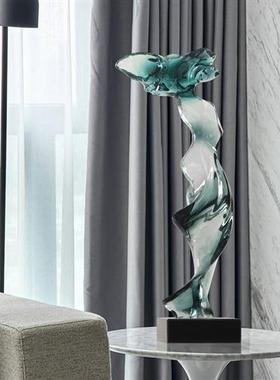 透明树脂现代创意雕塑创意工艺品摆件样板房玄关酒店大堂软装饰品