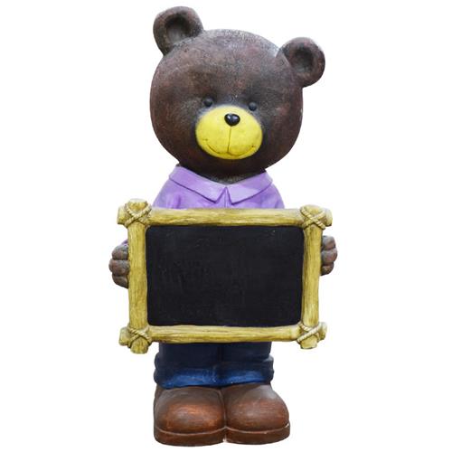 园林景观雕塑小品花园庭院落地卡通摆件玻璃纤维小熊门店欢迎装饰