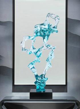 雕塑摆件轻奢透明酒店玄关客厅现代家居树脂创意水晶装饰品工艺品