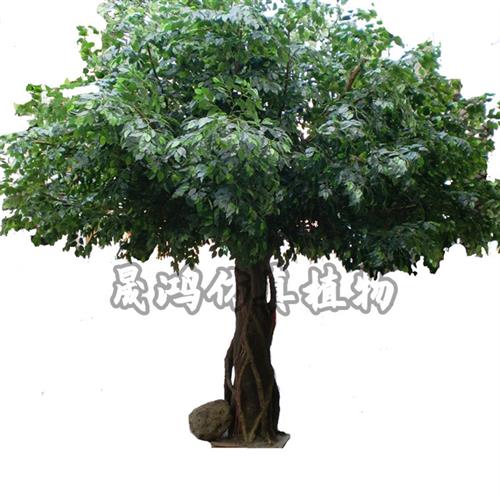东莞市仿真榕树厂家大型玻璃钢包住榕树餐厅酒店人造榕树装饰