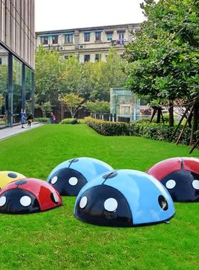 户外仿真甲虫玻璃钢雕塑公园林庭院草坪七星瓢虫摆件商场店铺美陈