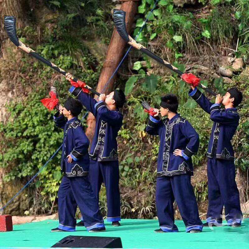 黑水牛号角牛角号角乐器古代道士演出奏乐器道具长吹号大喇叭吹响