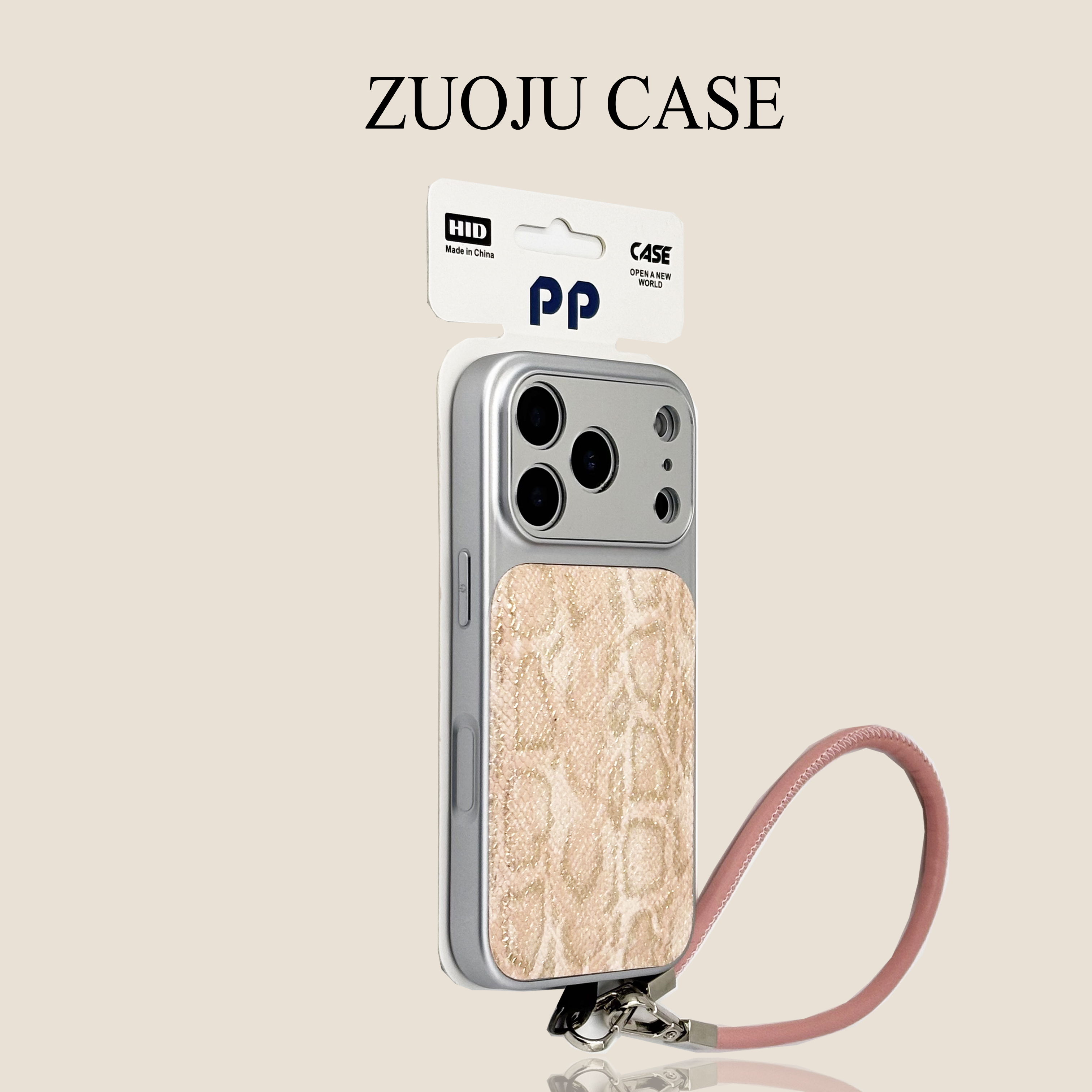 电镀蟒蛇纹粉色带挂绳苹果17手机壳新款iphone17promax全包苹果16ProMax小众苹果15pro防摔男女款14pm保护套