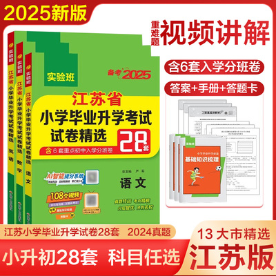 2025新版小升初江苏省小学毕业升学考试试卷精选28套卷语文数学英语全套六年级下册毕业升学系统总复习资料苏教版真题卷必刷题春雨
