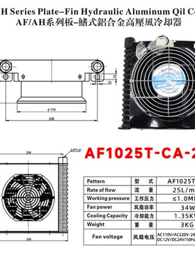 新款液压站风冷却器AH1012风冷却A器AH0608/7风冷式油散热器AF包