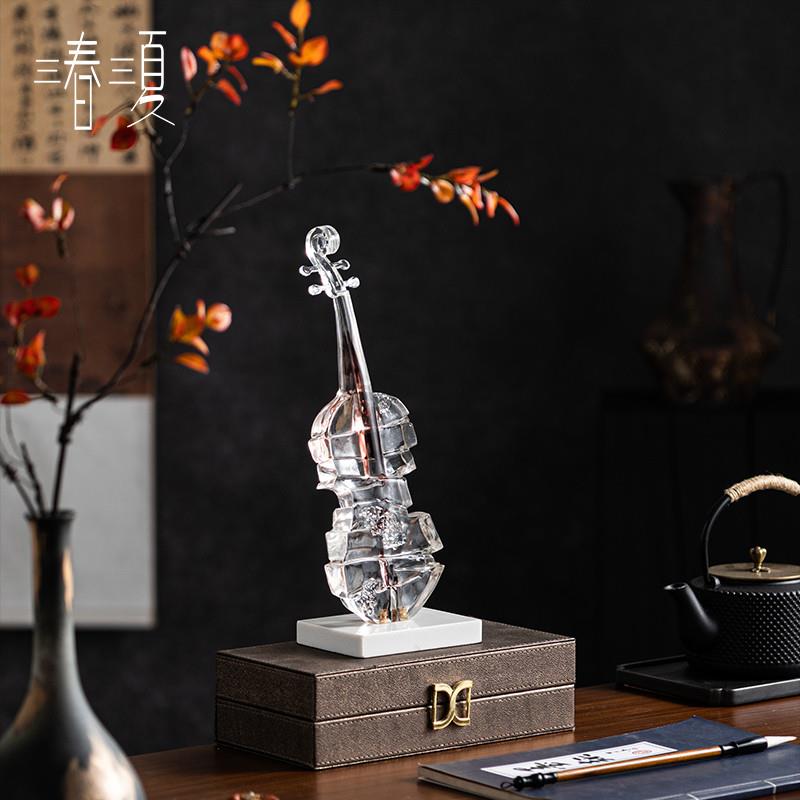 高级感小众小提琴摆件电视酒柜艺术轻奢客厅办公室柜子家居装饰品