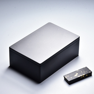 中国歙砚 金星原石砚台 躺池抄手D 老坑带盖砚台墨海端砚文房四宝