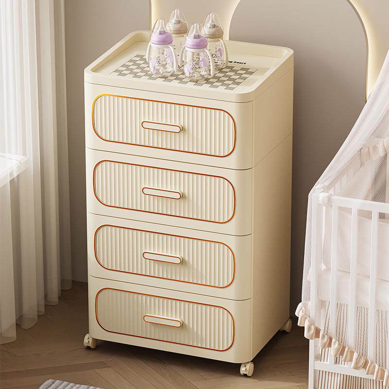 抽屉式收纳柜落地家用q卧室床头柜夹缝储物柜子简约现代置物柜多