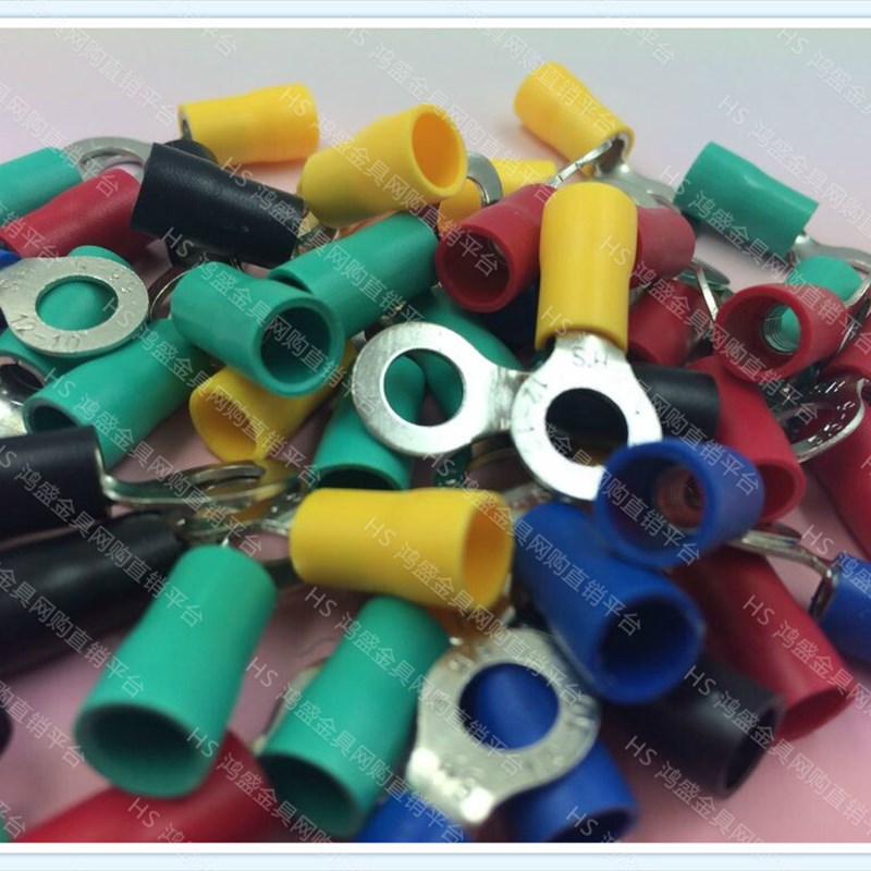 护套端子圆形预绝缘端头RV5u.5-6冷压接线端子500只黄铜0.8厚HS